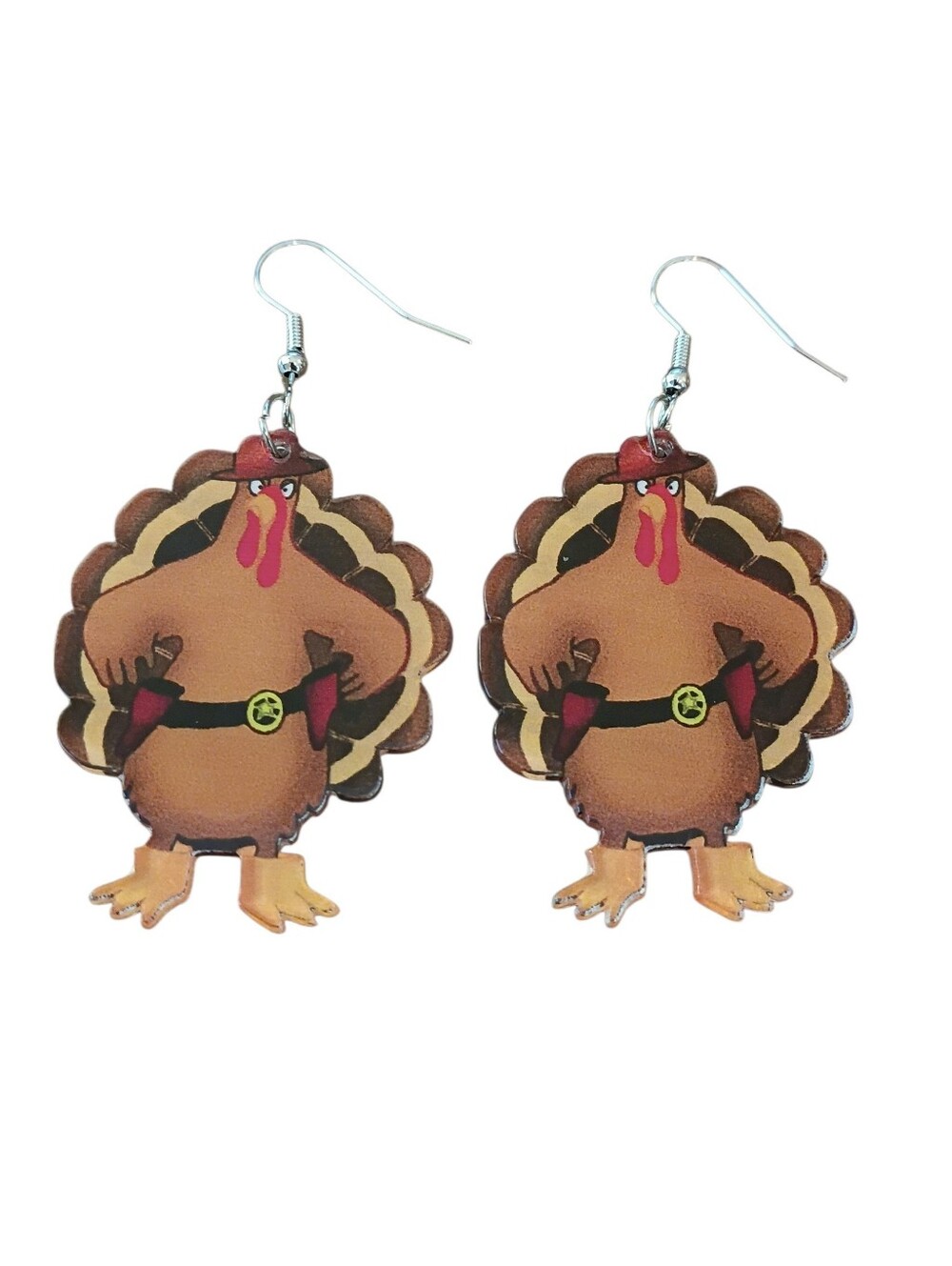 Turkey Earrings Festive Brown Dangle Drop Fashion Statement Jewelry